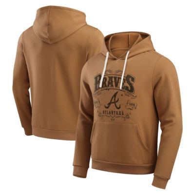 Darius Rucker Collection by Fanatics Men's MLB Atlanta Braves Camp Fleece Pullover Hoodie, Tan, Small