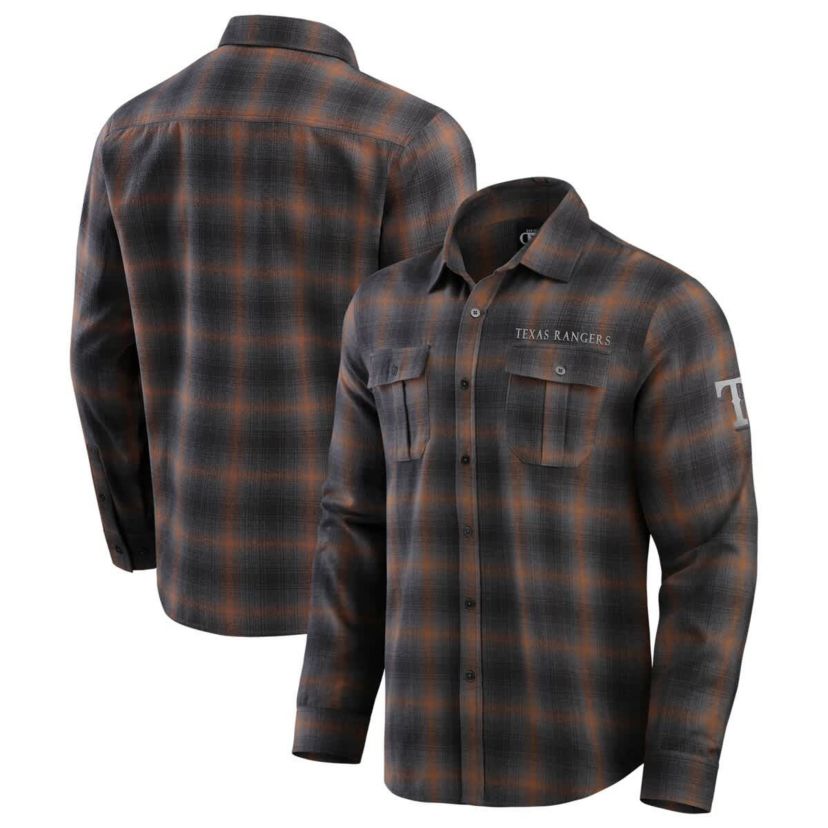 MLB Texas Rangers Classic Flannel Long Sleeve Button-Up Shirt