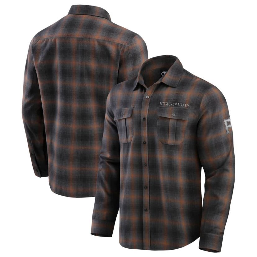 MLB Pittsburgh Pirates Classic Flannel Long Sleeve Button-Up Shirt