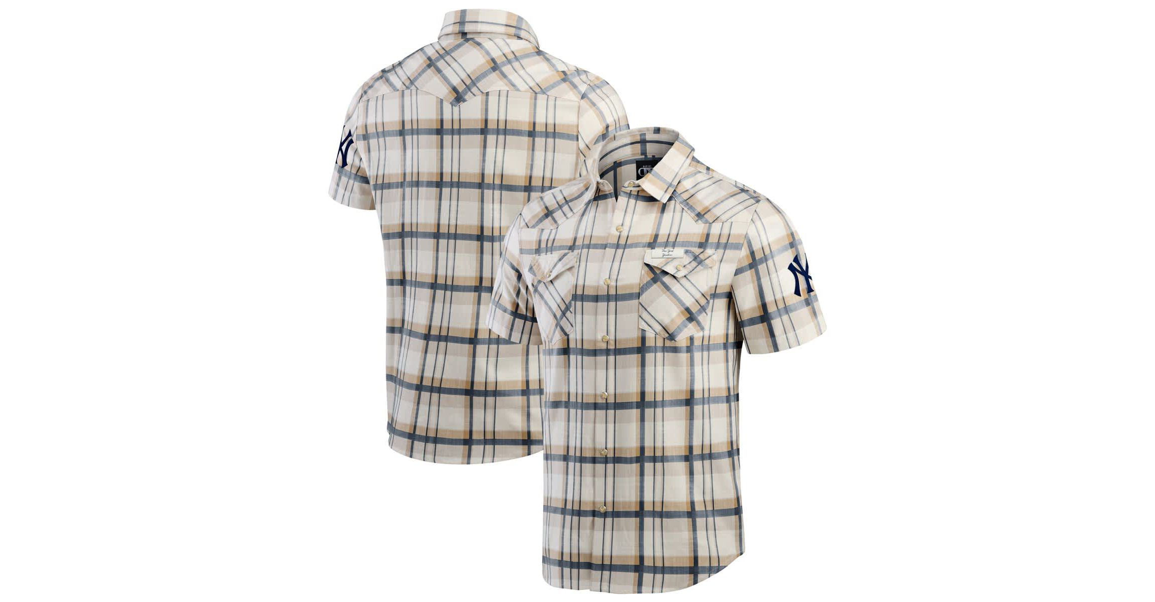 MLB New York Yankees Plaid Full-Snap Shirt