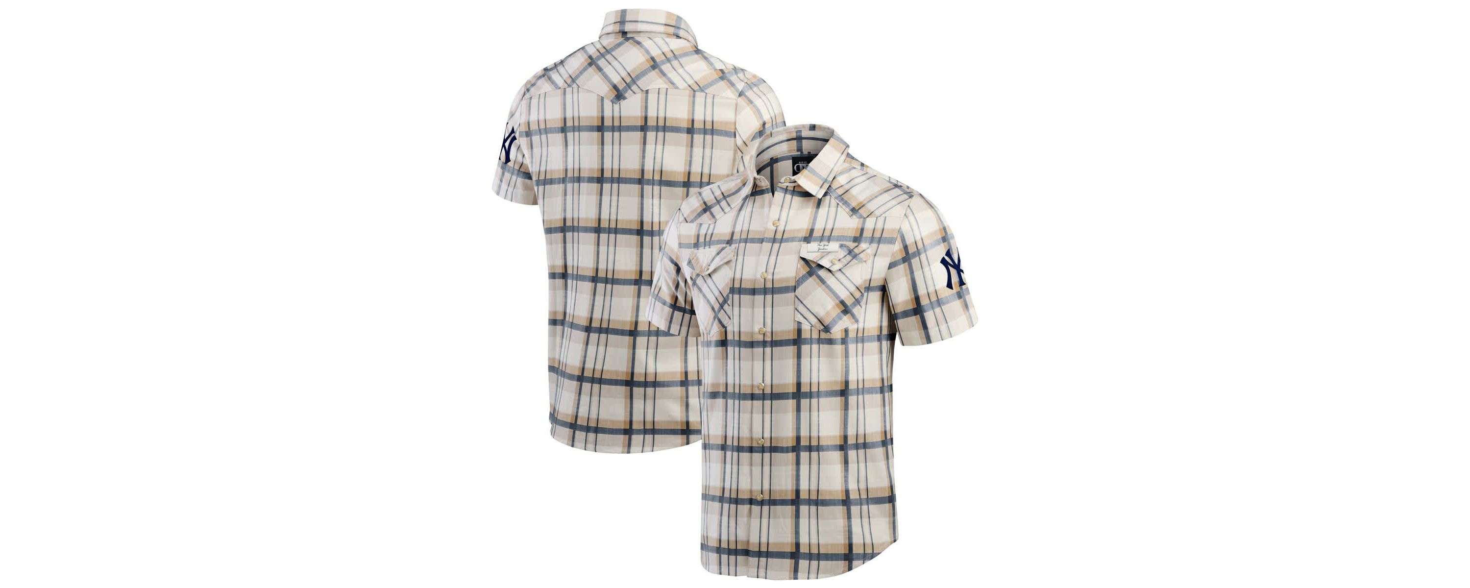 MLB New York Yankees Plaid Full-Snap Shirt