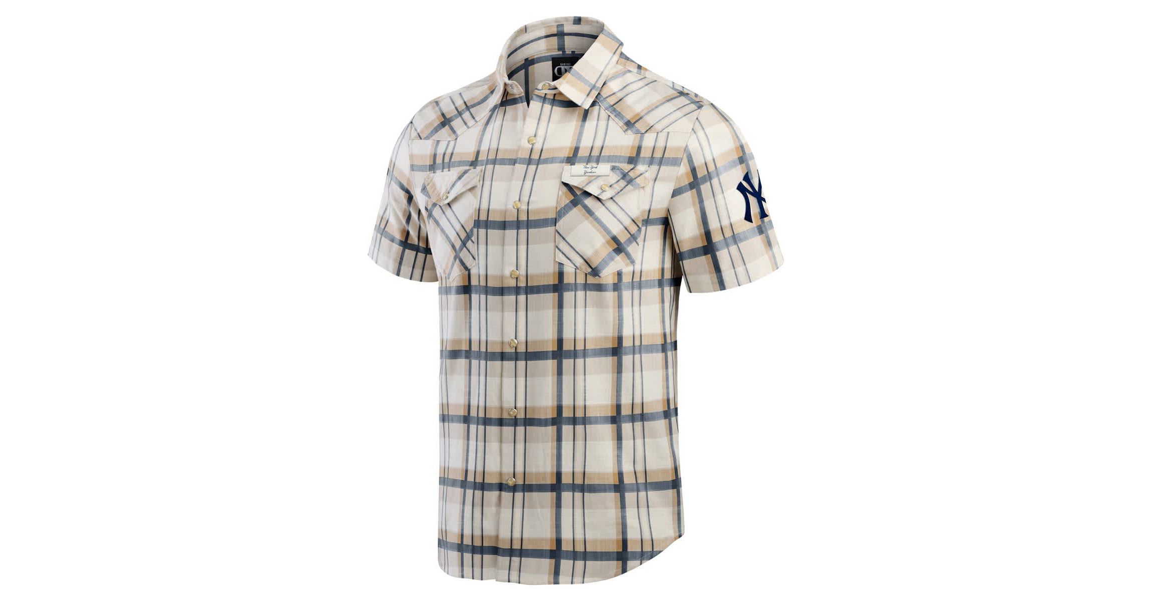 MLB New York Yankees Plaid Full-Snap Shirt