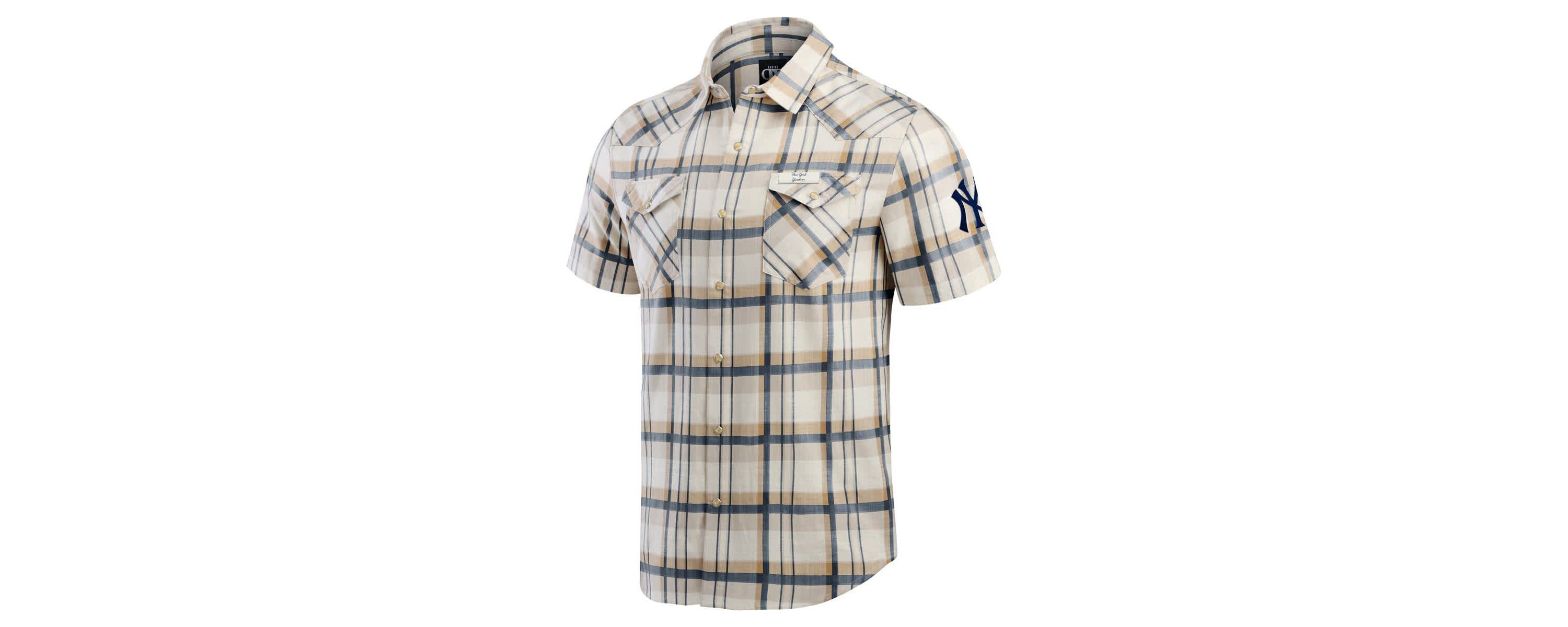 MLB New York Yankees Plaid Full-Snap Shirt