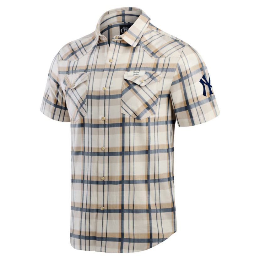 MLB New York Yankees Plaid Full-Snap Shirt