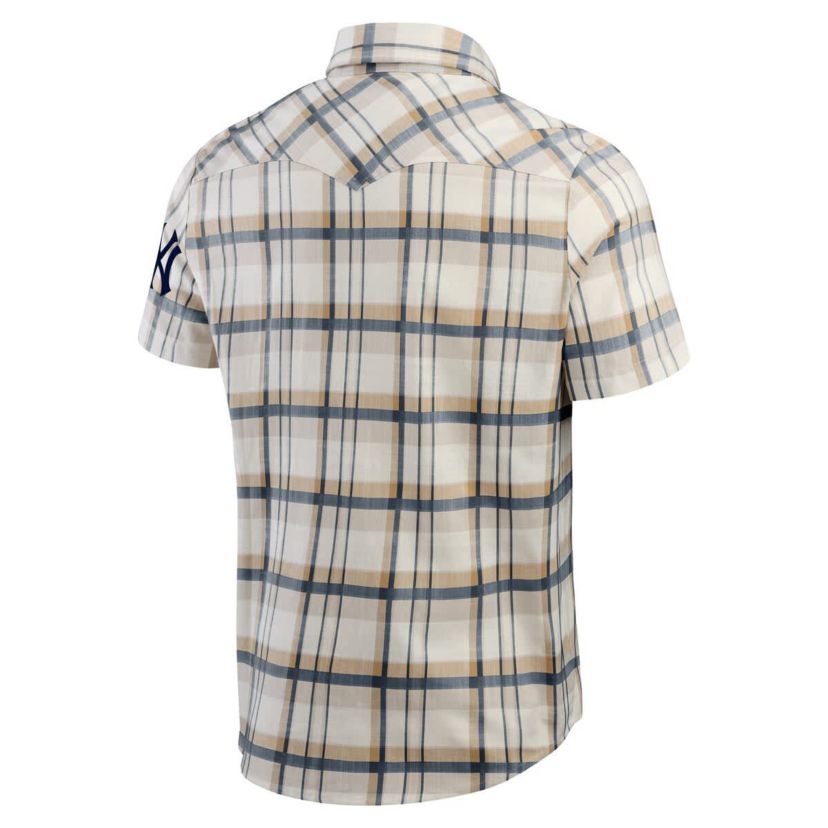 MLB New York Yankees Plaid Full-Snap Shirt