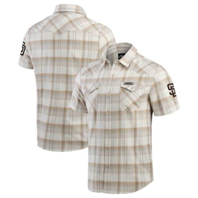 Darius Rucker Collection by Fanatics Men's MLB San Diego Padres Plaid Full-Snap Shirt, Gray, Small