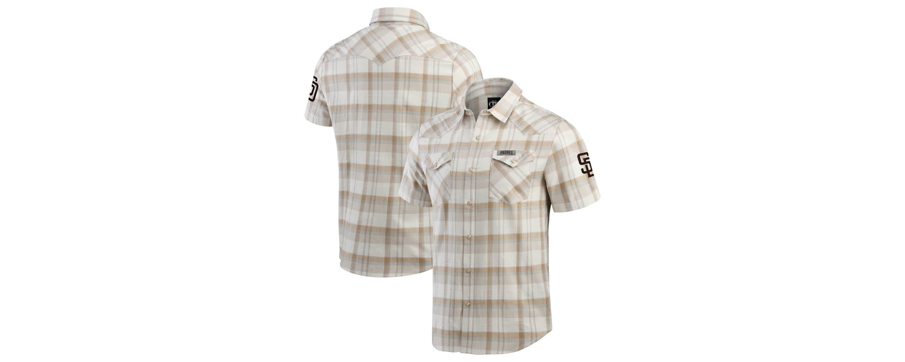 MLB San Diego Padres Plaid Full-Snap Shirt