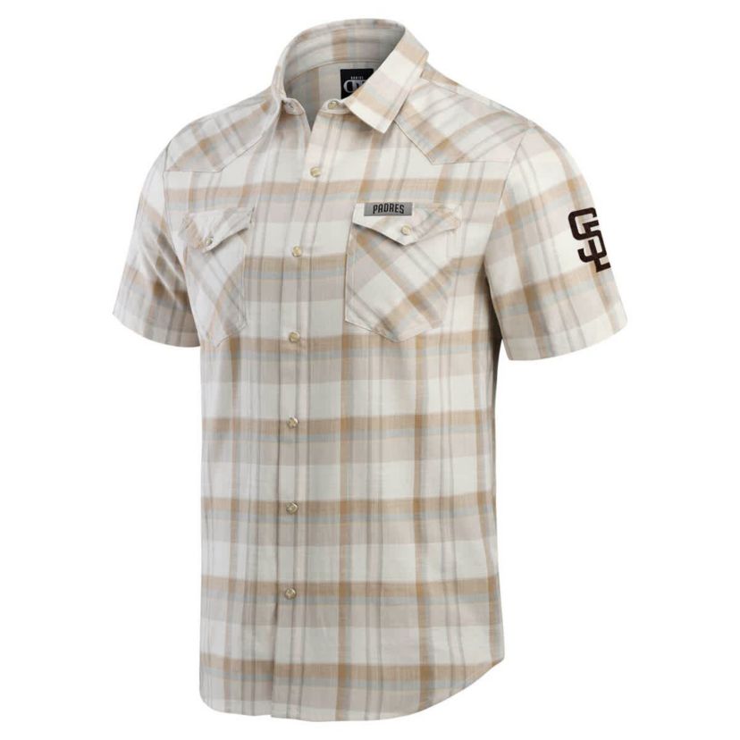 MLB San Diego Padres Plaid Full-Snap Shirt