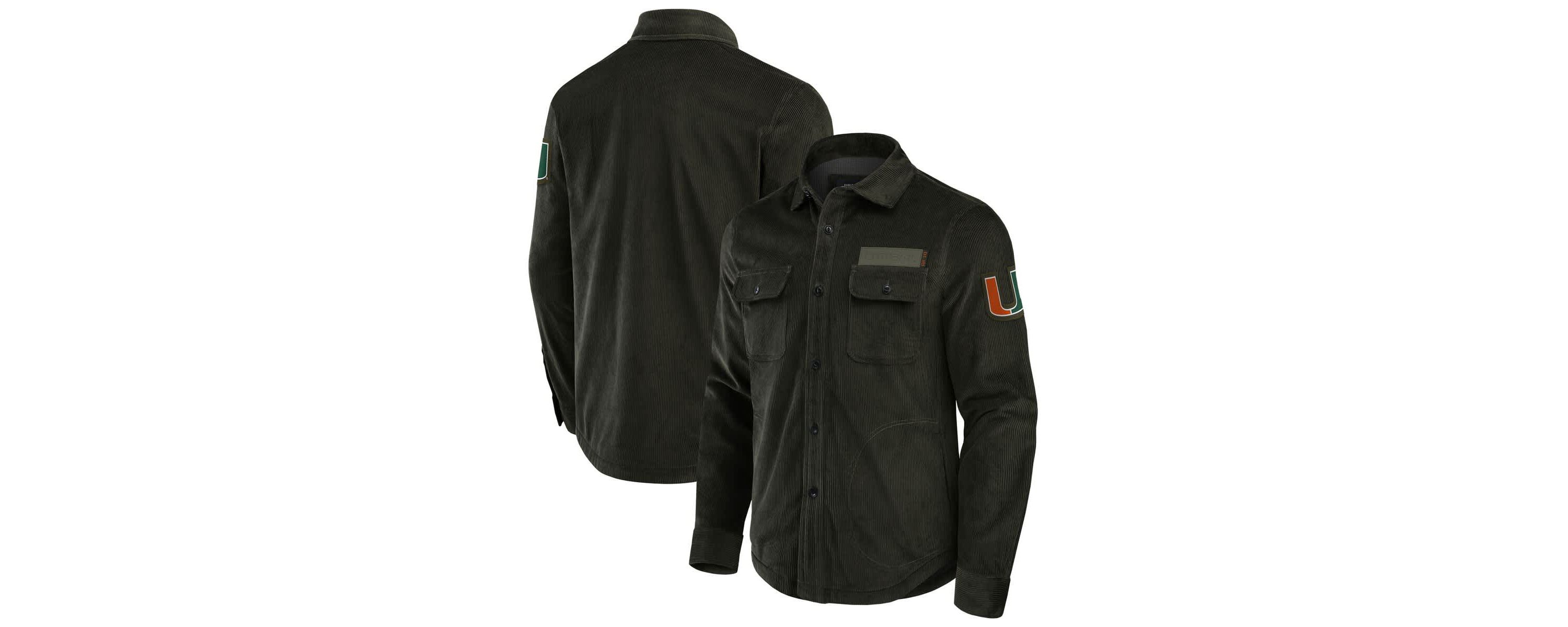 Miami (FL) Hurricanes NCAA Miami Hurricanes Corduroy Full-Button Shacket