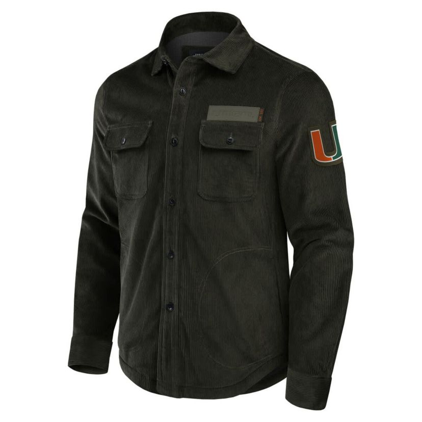 Miami (FL) Hurricanes NCAA Miami Hurricanes Corduroy Full-Button Shacket