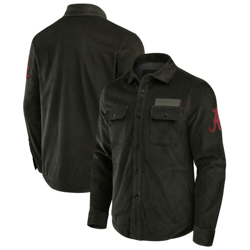 Alabama Crimson Tide NCAA Alabama Tide Corduroy Full-Button Shacket