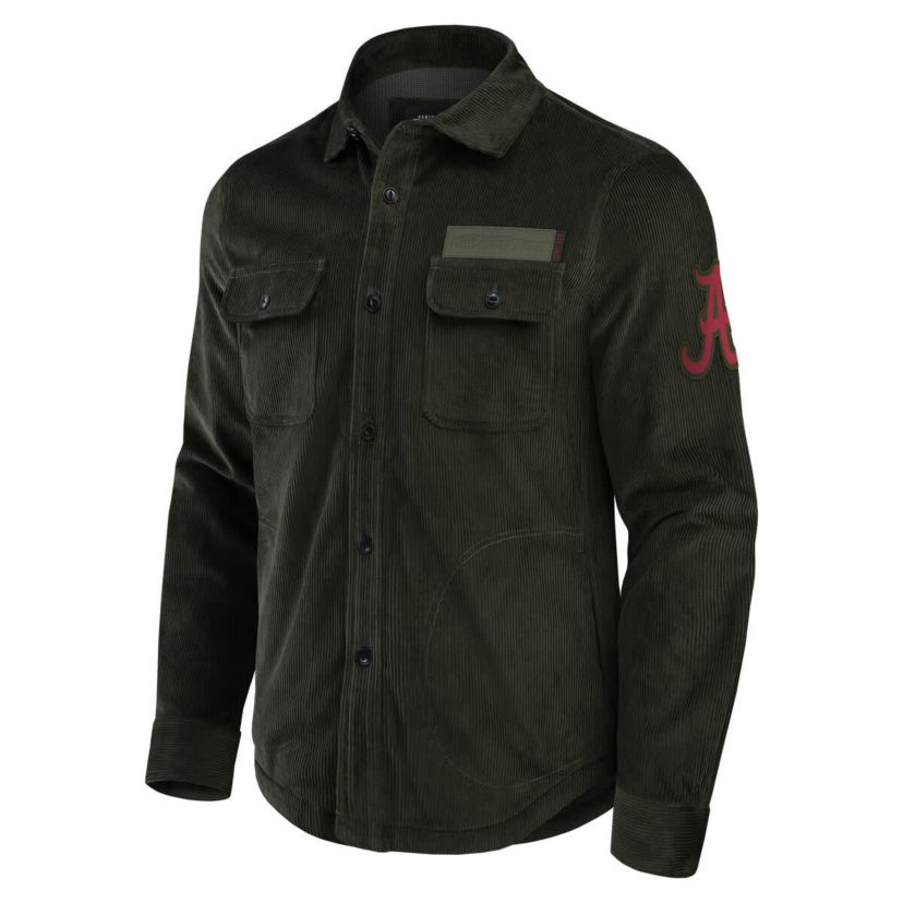 Alabama Crimson Tide NCAA Alabama Tide Corduroy Full-Button Shacket