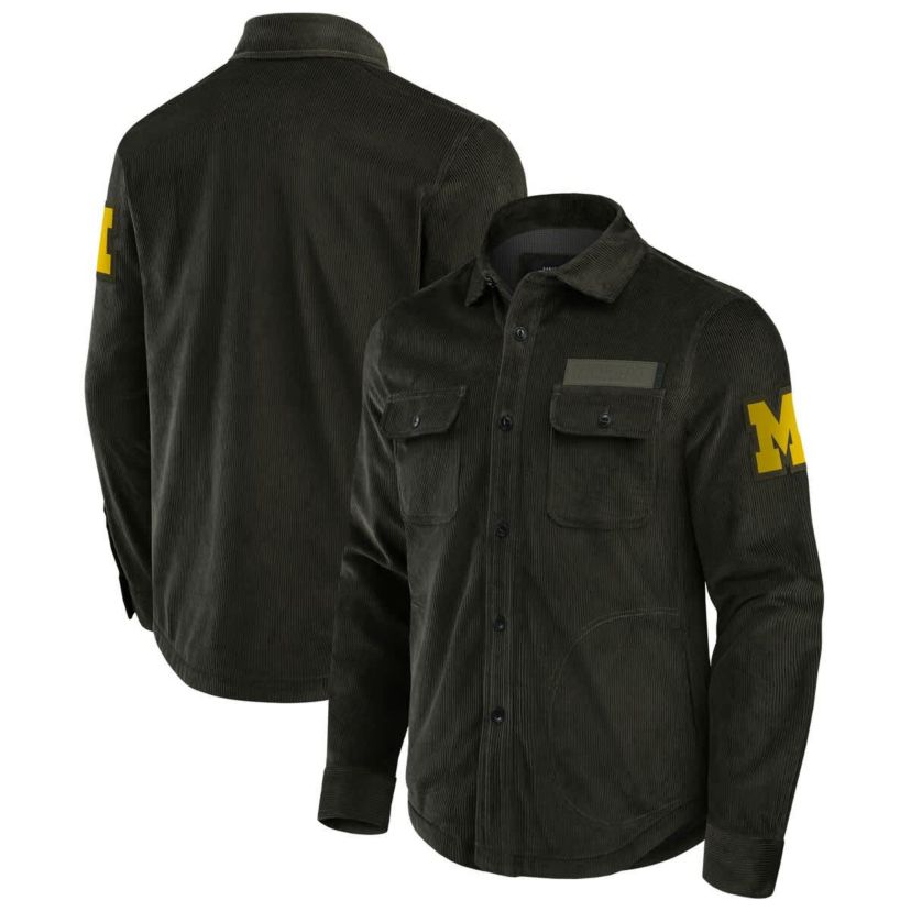 NCAA Michigan Wolverines Corduroy Full-Button Shacket
