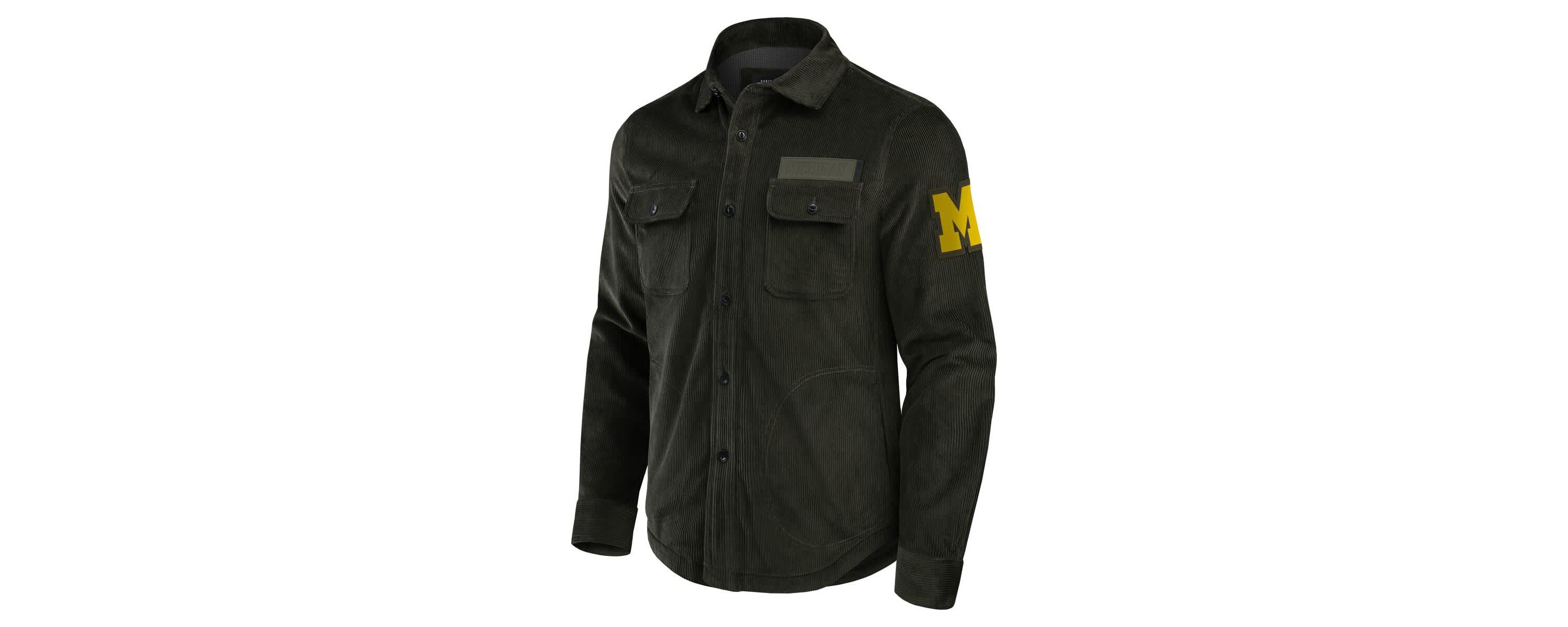 NCAA Michigan Wolverines Corduroy Full-Button Shacket