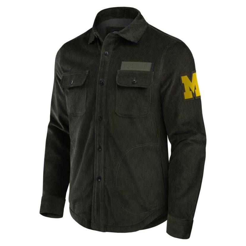NCAA Michigan Wolverines Corduroy Full-Button Shacket