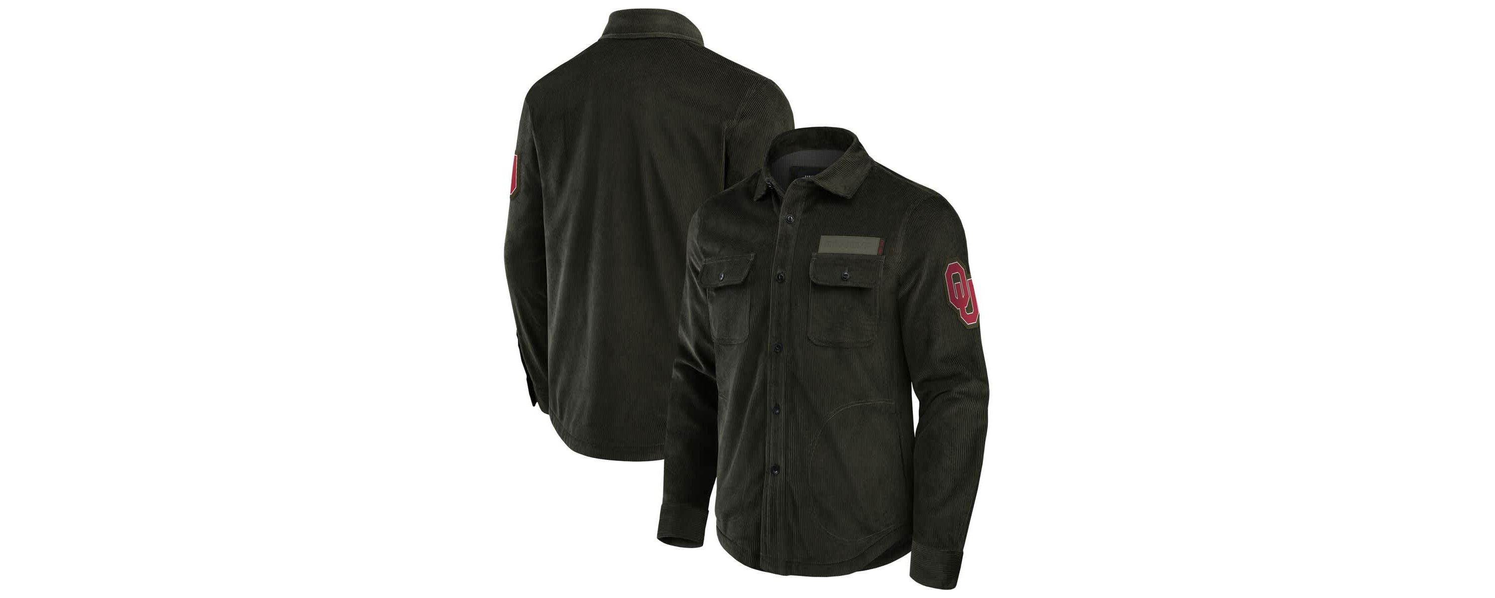 NCAA Oklahoma Sooners Corduroy Full-Button Shacket