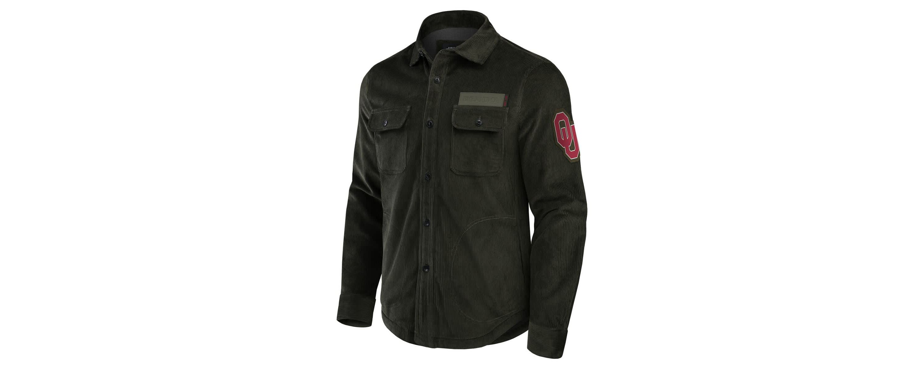 NCAA Oklahoma Sooners Corduroy Full-Button Shacket