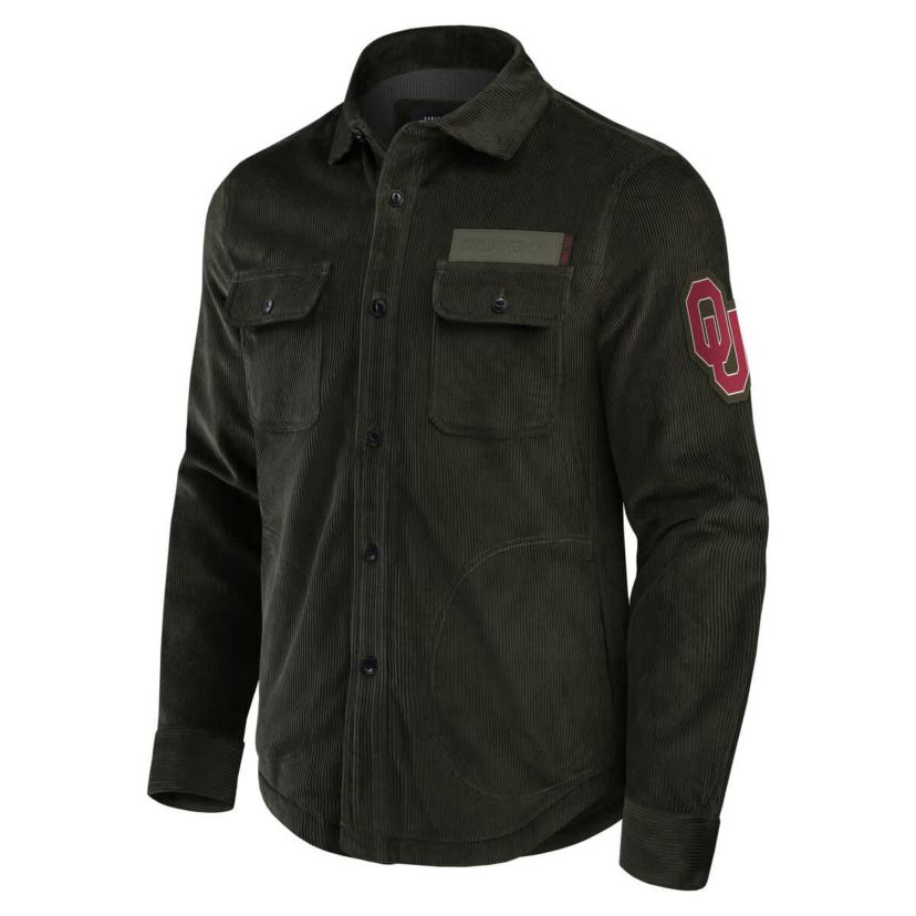 NCAA Oklahoma Sooners Corduroy Full-Button Shacket