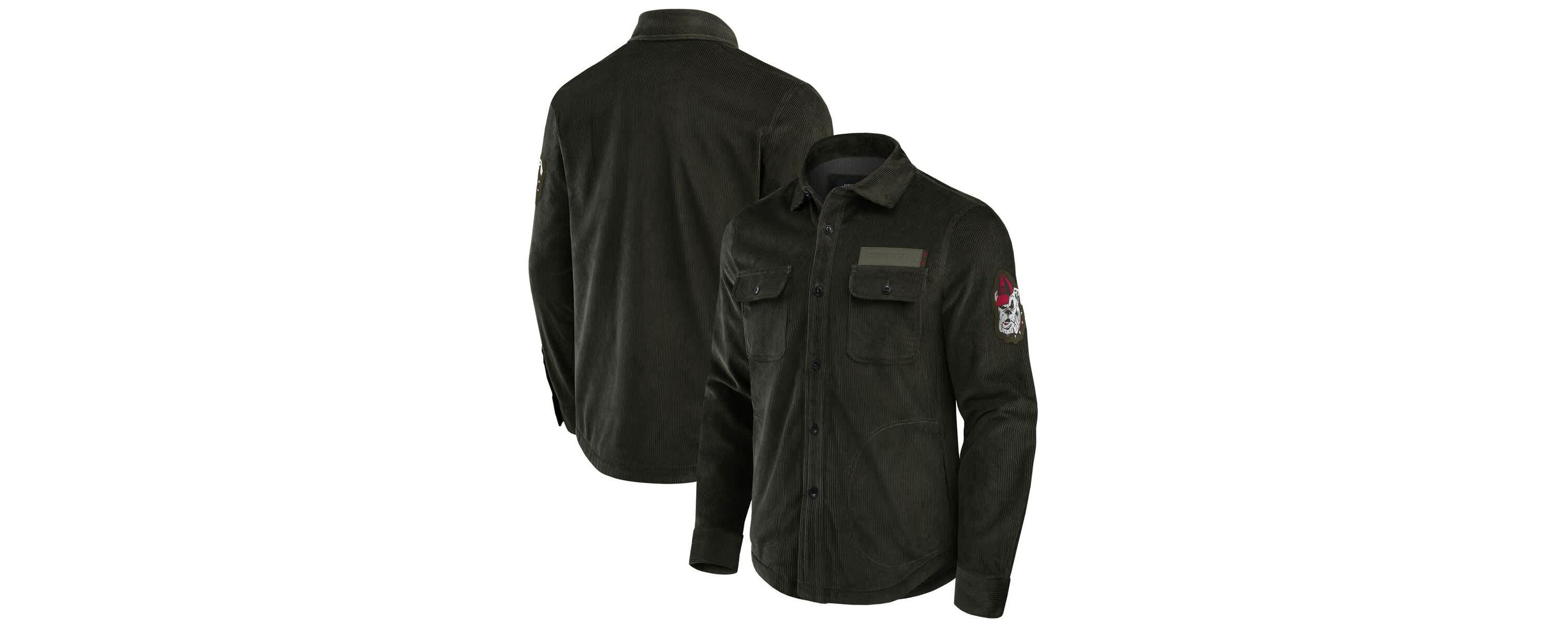 NCAA Georgia Bulldogs Corduroy Full-Button Shacket