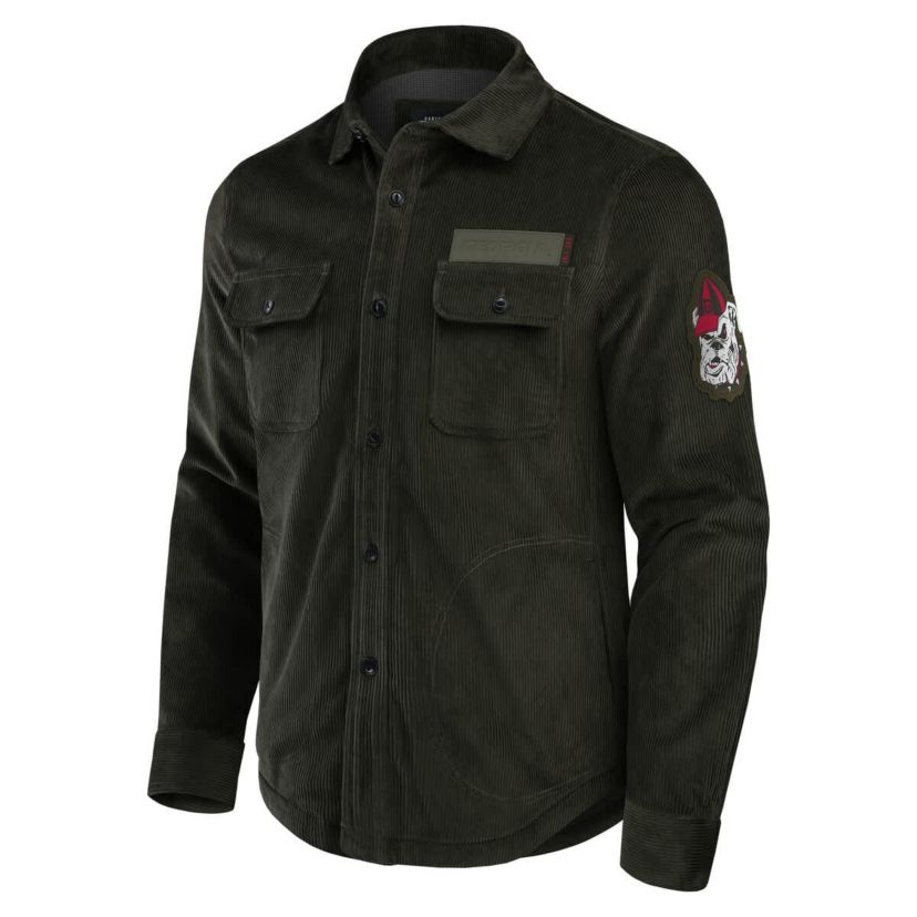 NCAA Georgia Bulldogs Corduroy Full-Button Shacket