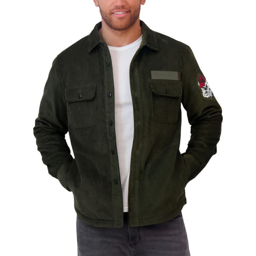 NCAA Georgia Bulldogs Corduroy Full-Button Shacket