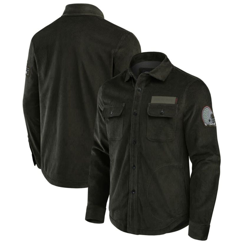 NCAA Ohio State Buckeyes Corduroy Full-Button Shacket