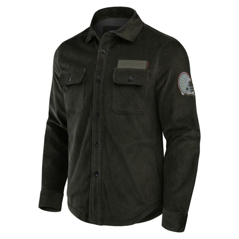 NCAA Ohio State Buckeyes Corduroy Full-Button Shacket