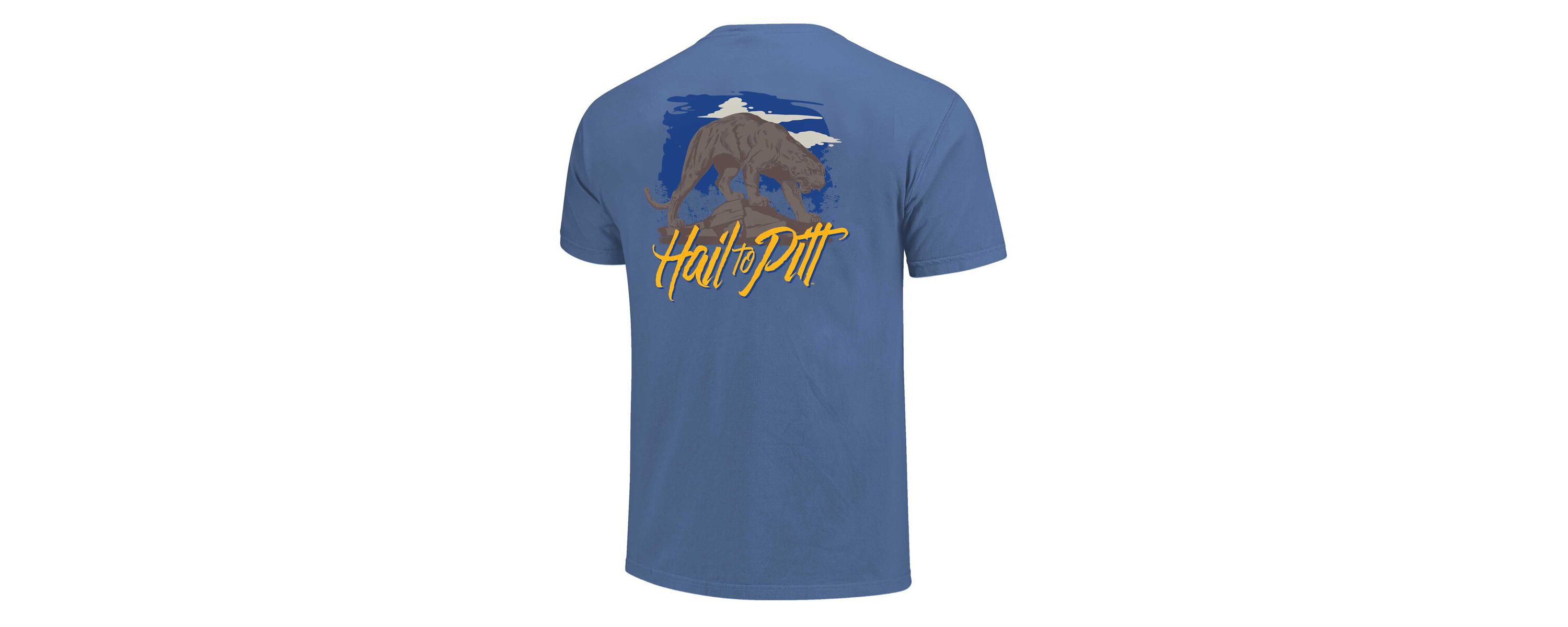 NCAA Unisex Pitt Panthers Hyper Local Panther Statue Skyline T-Shirt