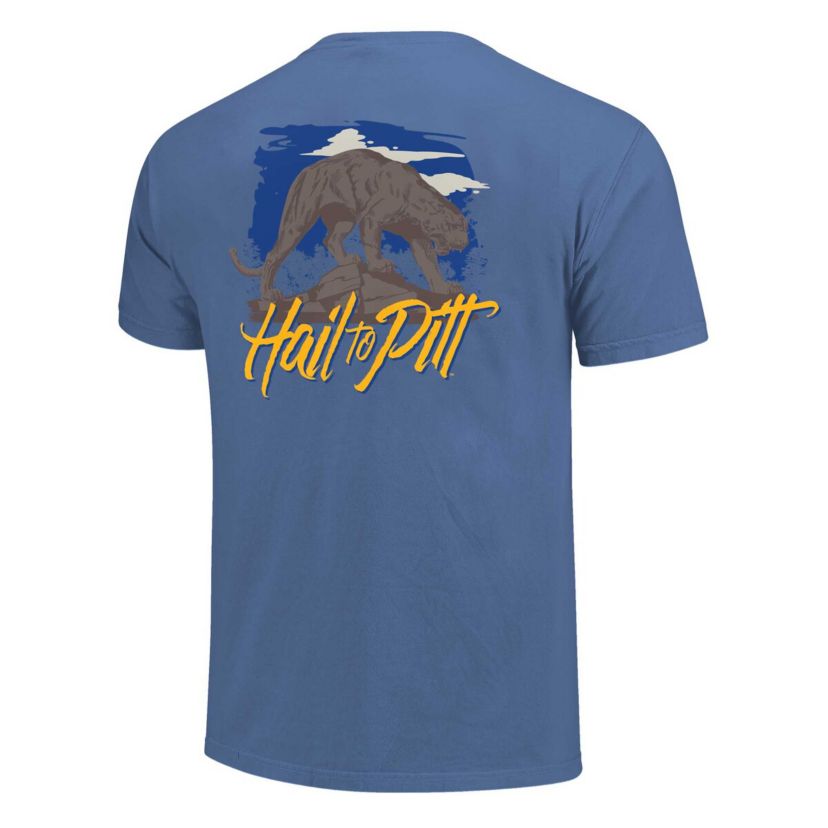 NCAA Unisex Pitt Panthers Hyper Local Panther Statue Skyline T-Shirt