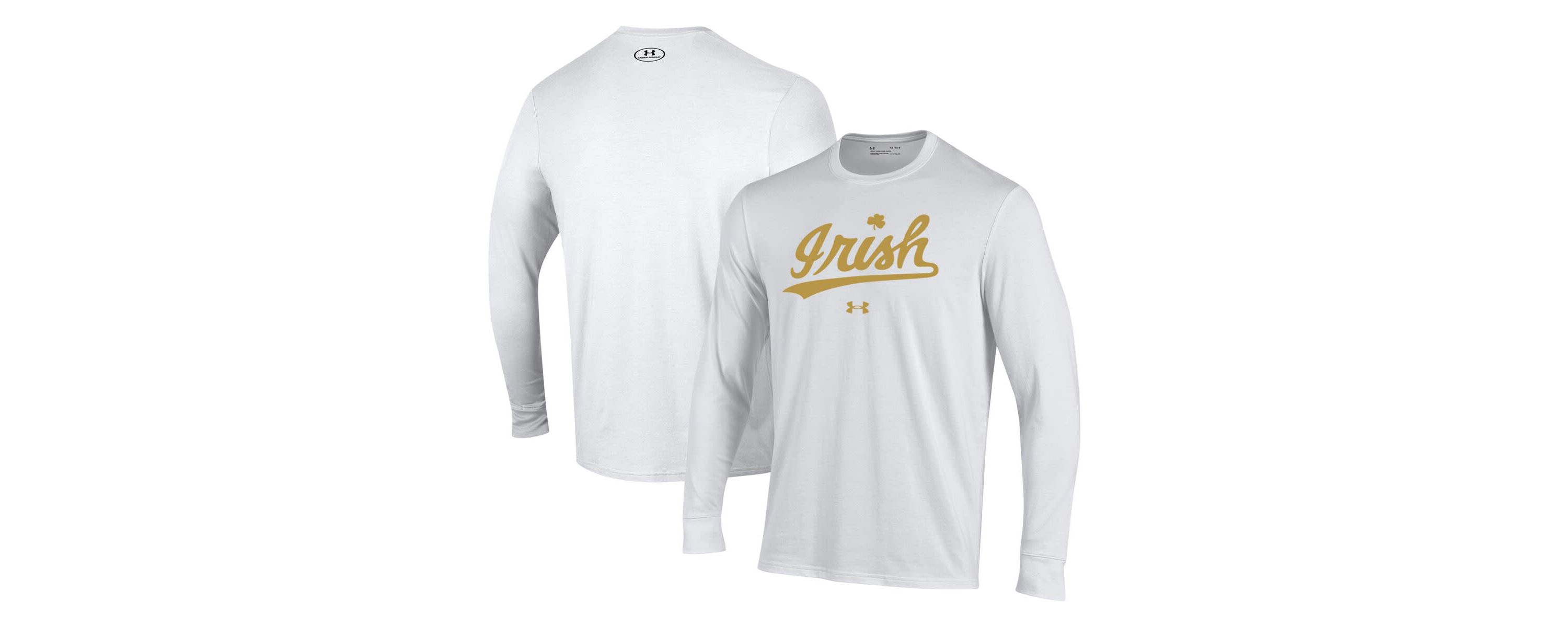 NCAA Under Armour Notre Dame Fighting Irish Script Rush Performance Long Sleeve T-Shirt