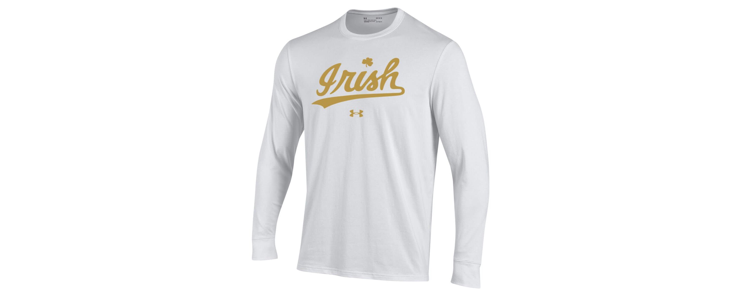 NCAA Under Armour Notre Dame Fighting Irish Script Rush Performance Long Sleeve T-Shirt