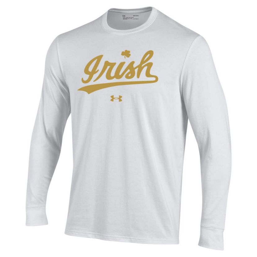 NCAA Under Armour Notre Dame Fighting Irish Script Rush Performance Long Sleeve T-Shirt