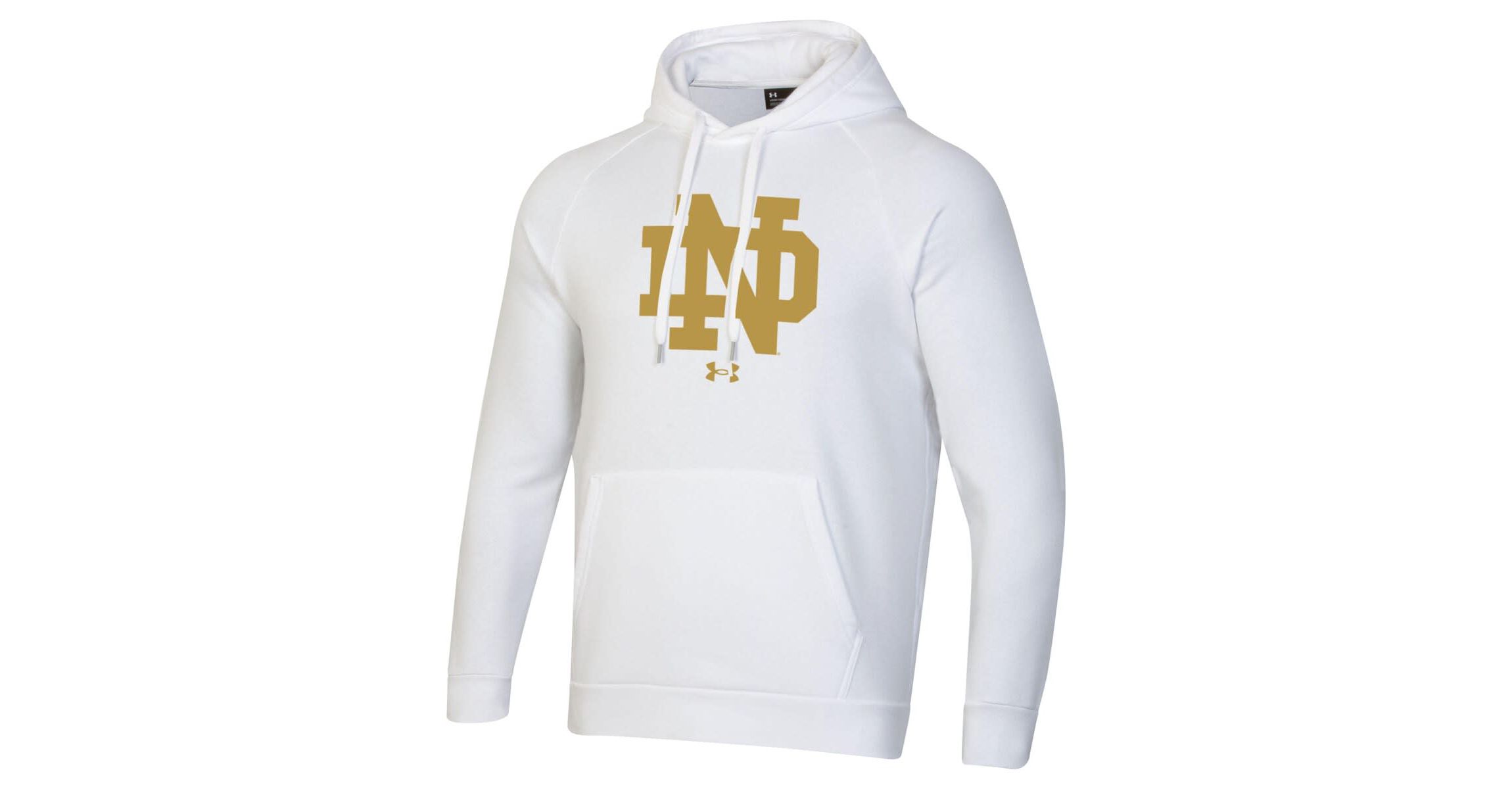 NCAA Under Armour Notre Dame Fighting Irish Interlocking ND Rush Rival Raglan Pullover Hoodie