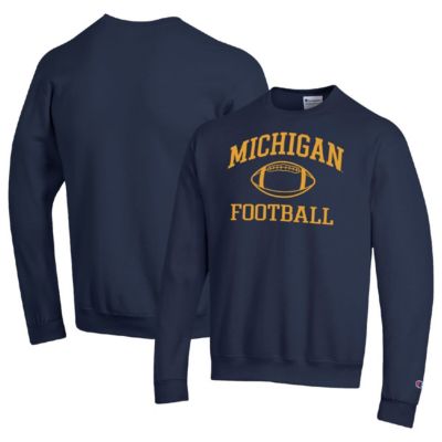 Champion Men's NCAA Michigan Wolverines Football Icon Pullover Sweatshirt, Navy Blue, 3XL