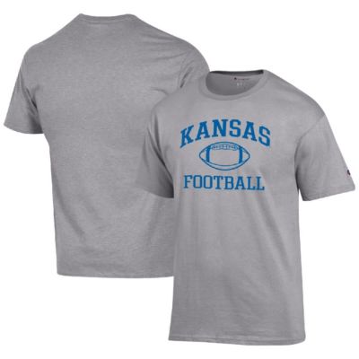 Champion Men's NCAA Kansas Jayhawks Football Icon T-Shirt, Gray, 3XL