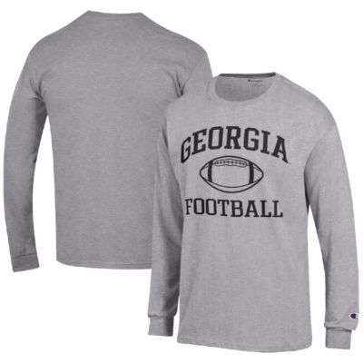 Champion Men's NCAA Georgia Bulldogs Football Icon Long Sleeve T-Shirt, Gray, 3XL