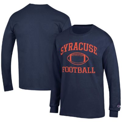 Champion Men's Syracuse Orange NCAA Syracuse Football Icon Long Sleeve T-Shirt, Navy Blue, 2XL
