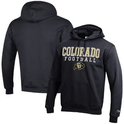 Champion Men's NCAA Colorado Buffaloes Football Stack Pullover Hoodie, Black, XL