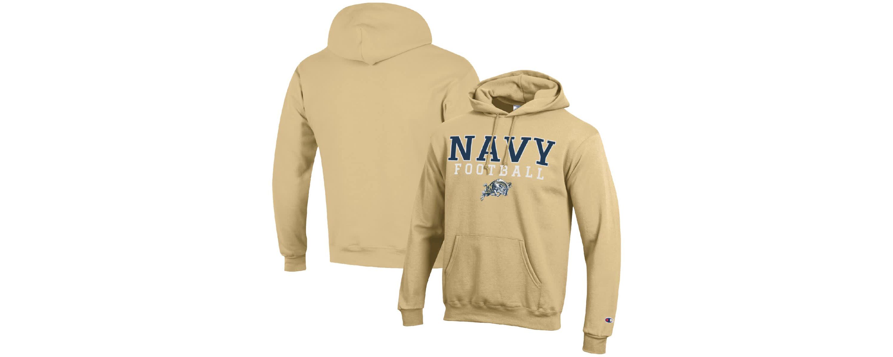 Navy Midshipmen NCAA Midshipmen Football Stack Pullover Hoodie