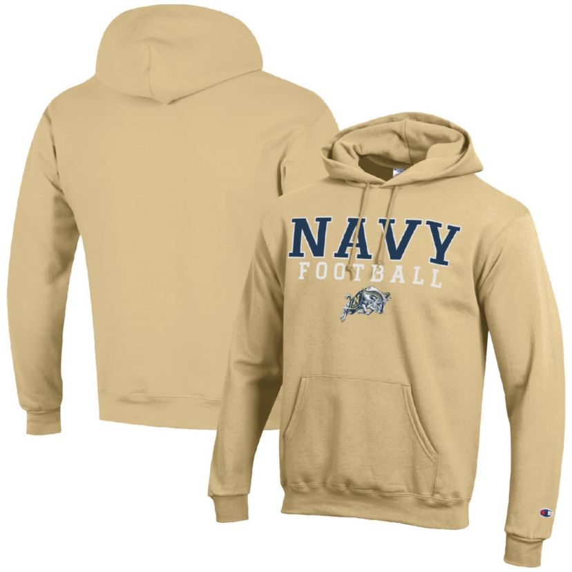 Navy Midshipmen NCAA Midshipmen Football Stack Pullover Hoodie