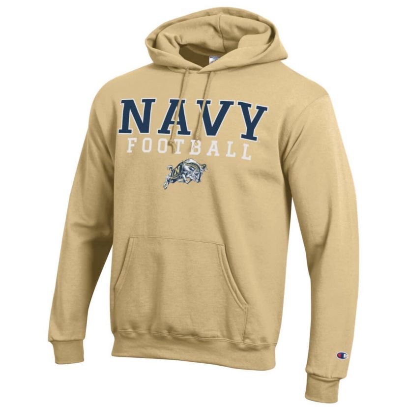Navy Midshipmen NCAA Midshipmen Football Stack Pullover Hoodie