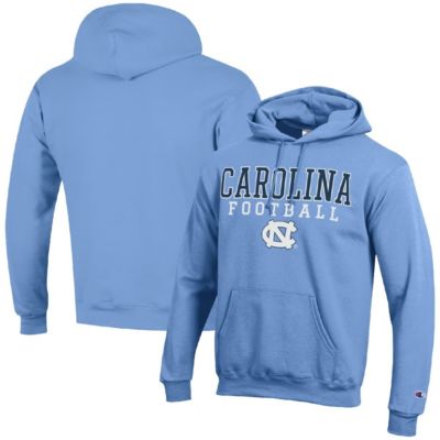 Champion Men's NCAA Carolina North Carolina Tar Heels Football Stack Pullover Hoodie, Light Blue, Medium