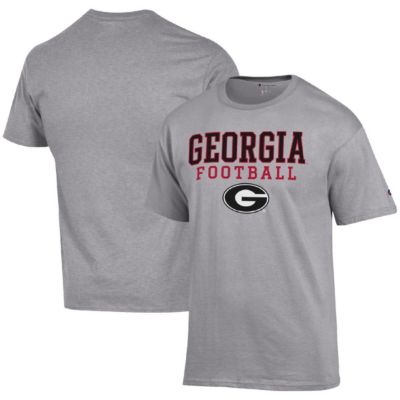Champion Men's NCAA Georgia Bulldogs Football Stack T-Shirt, Gray, XL