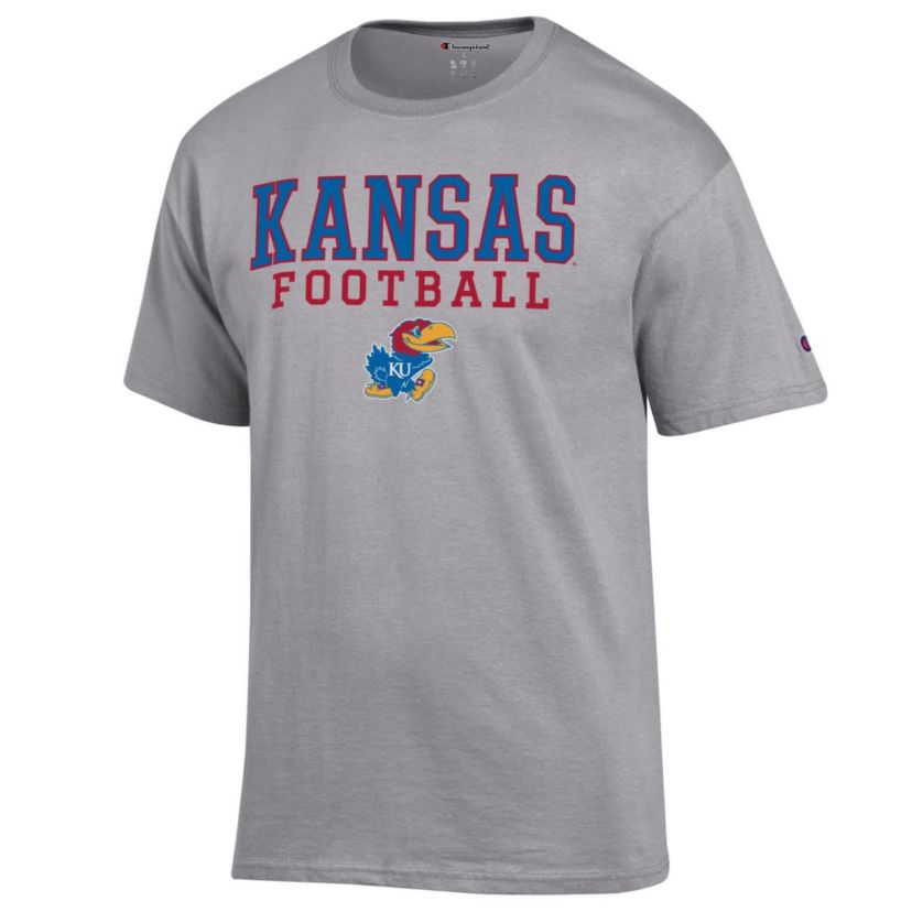NCAA Kansas Jayhawks Football Stack T-Shirt