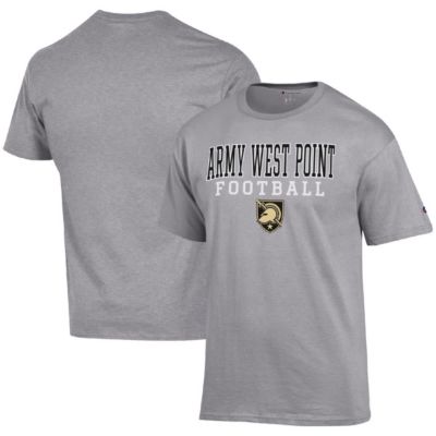 Champion Men's Army Black Knights NCAA Army Knights Football Stack T-Shirt, Gray, 3XL