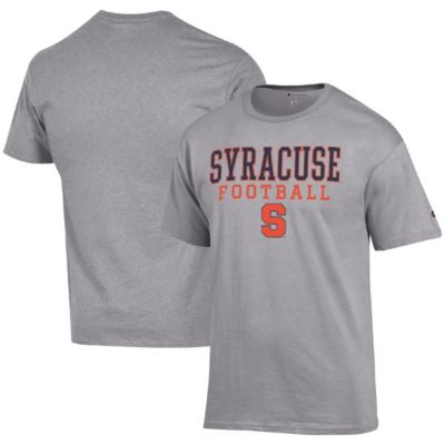 Champion Men's Syracuse Orange NCAA Syracuse Football Stack T-Shirt, Gray, 3XL