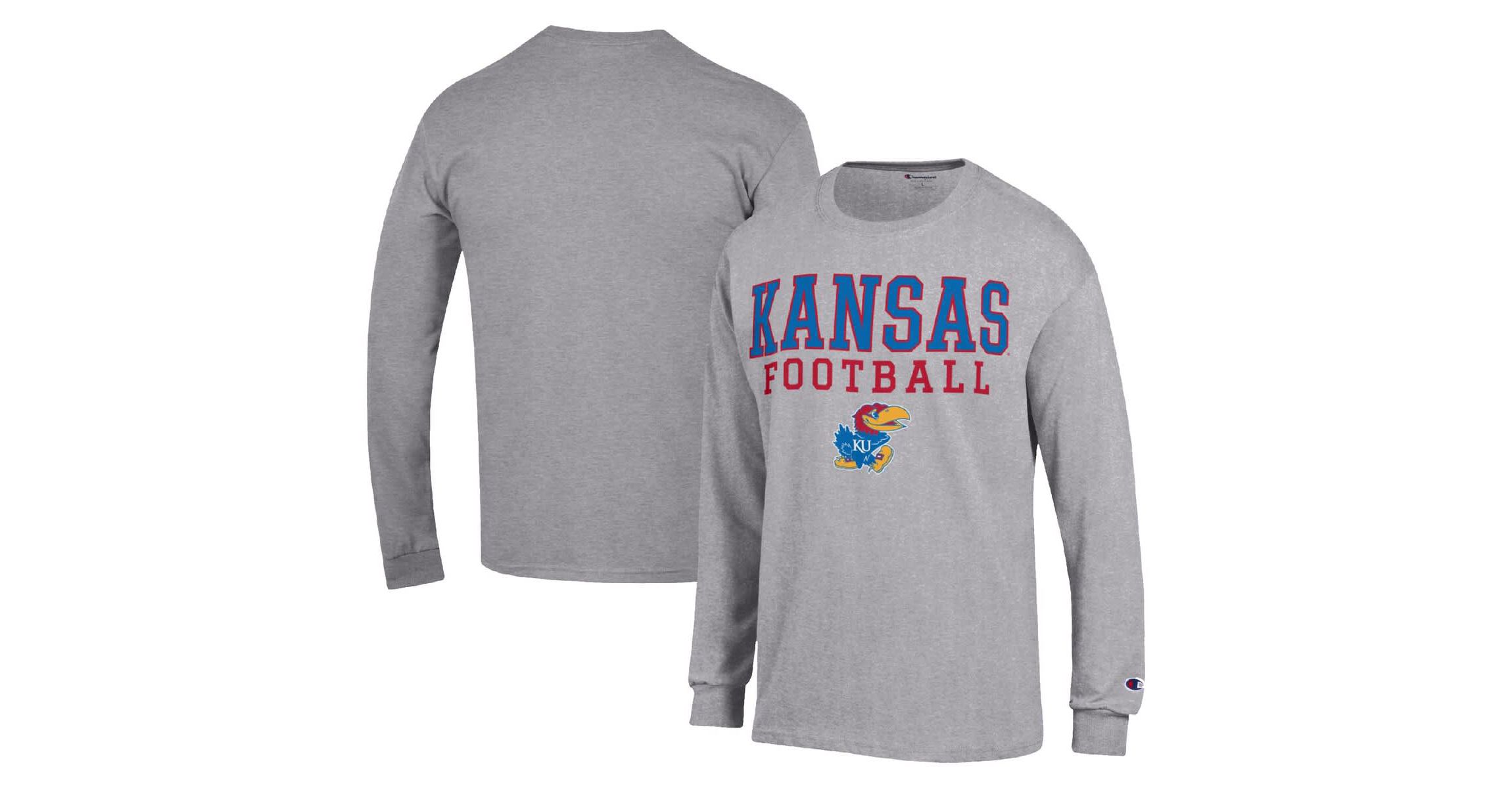NCAA Kansas Jayhawks Football Stack Long Sleeve T-Shirt