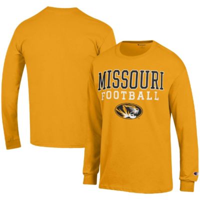 Champion Men's NCAA Missouri Tigers Football Stack Long Sleeve T-Shirt, Gold, 2XL