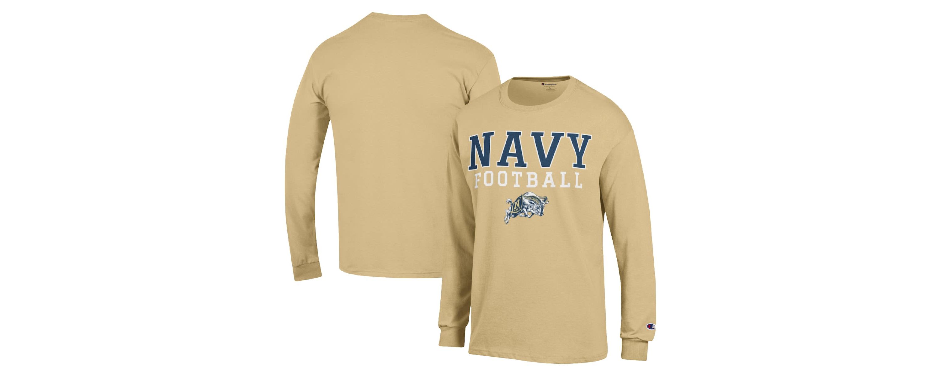 Navy Midshipmen NCAA Midshipmen Football Stack Long Sleeve T-Shirt