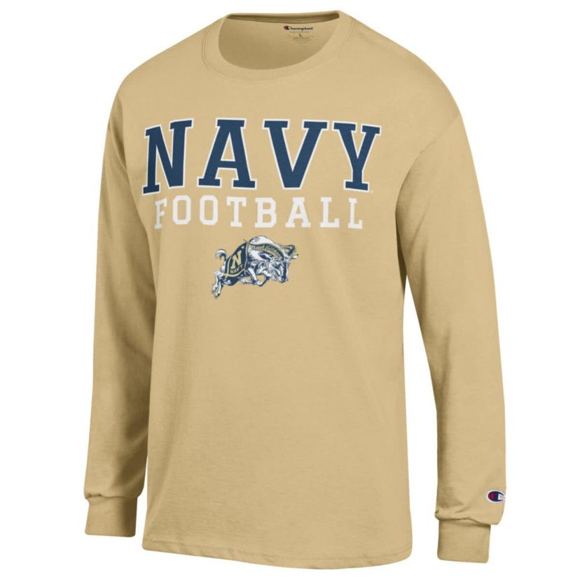 Navy Midshipmen NCAA Midshipmen Football Stack Long Sleeve T-Shirt
